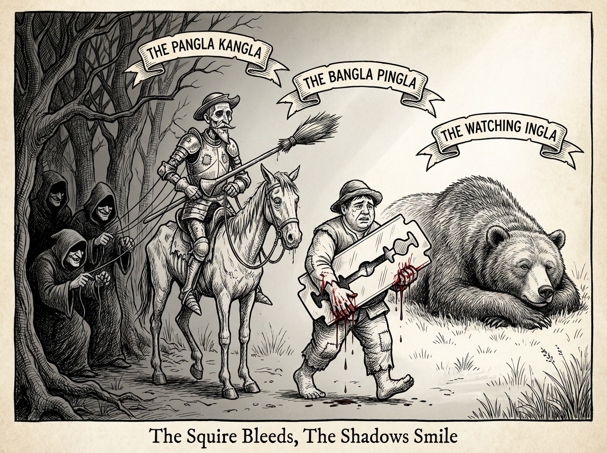 The Squire Bleeds, The Shadows Smile - Editorial Cartoon
