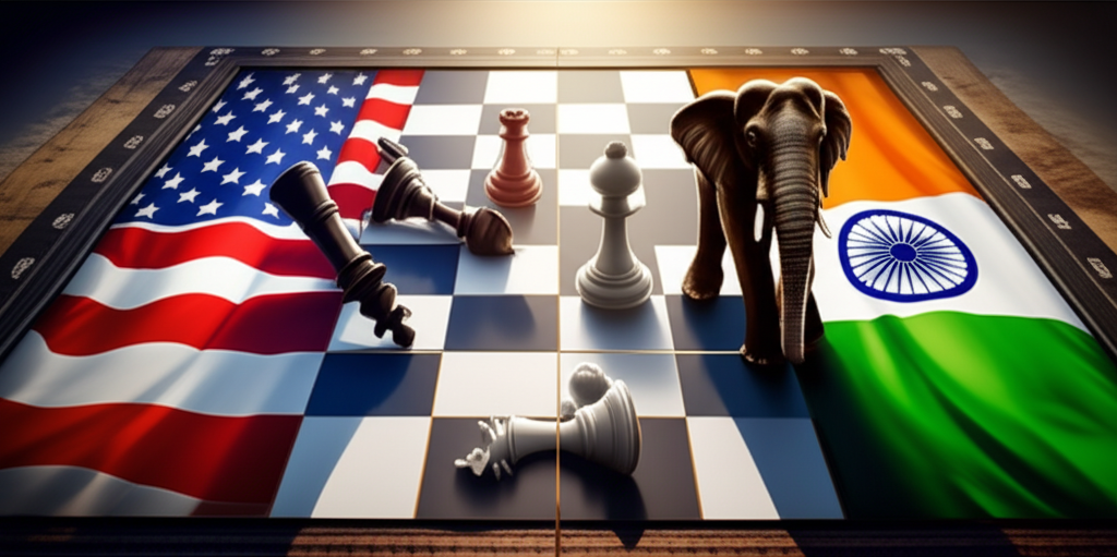 Split image showing Trump and Modi with chess pieces, symbolizing the strategic miscalculations on both sides