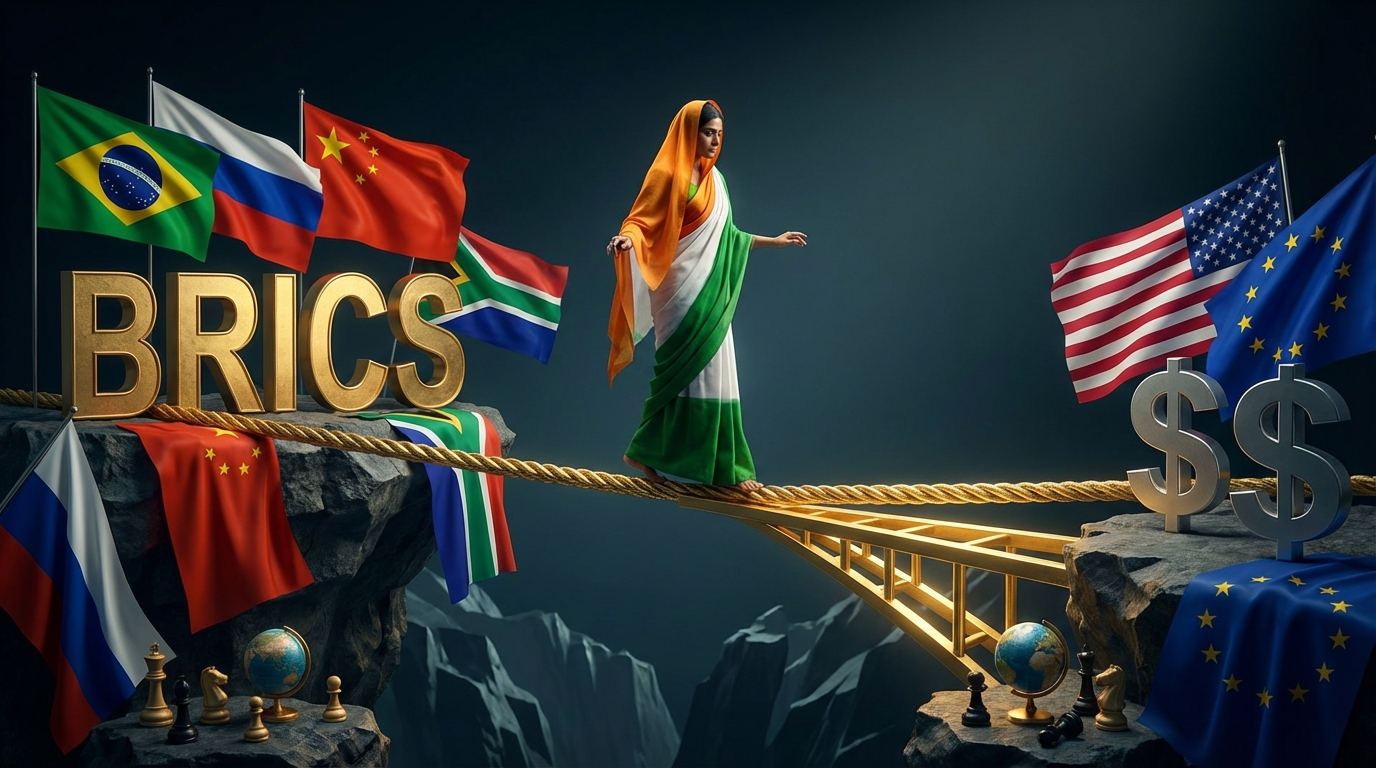 India balancing between BRICS and Western alliances on a tightrope