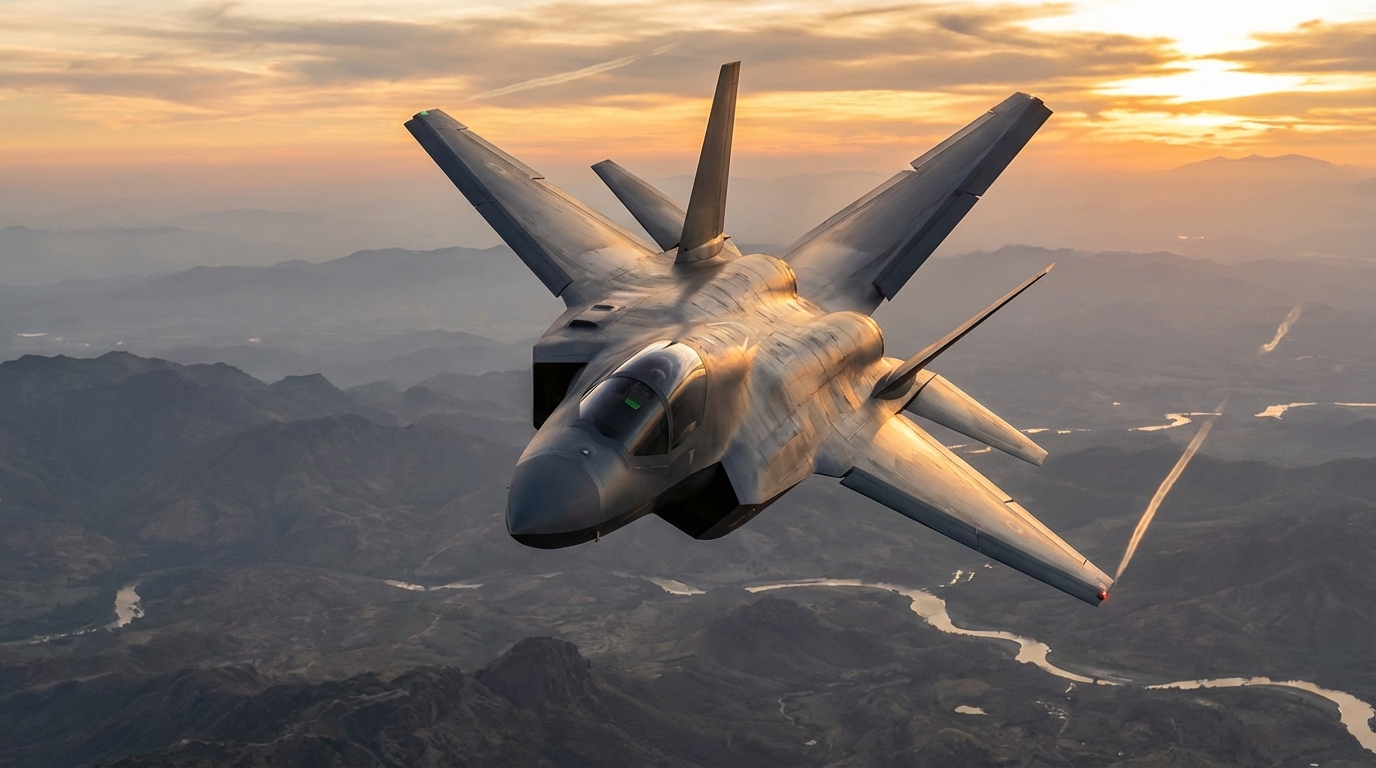 India's AMCA stealth fighter concept in dramatic flight