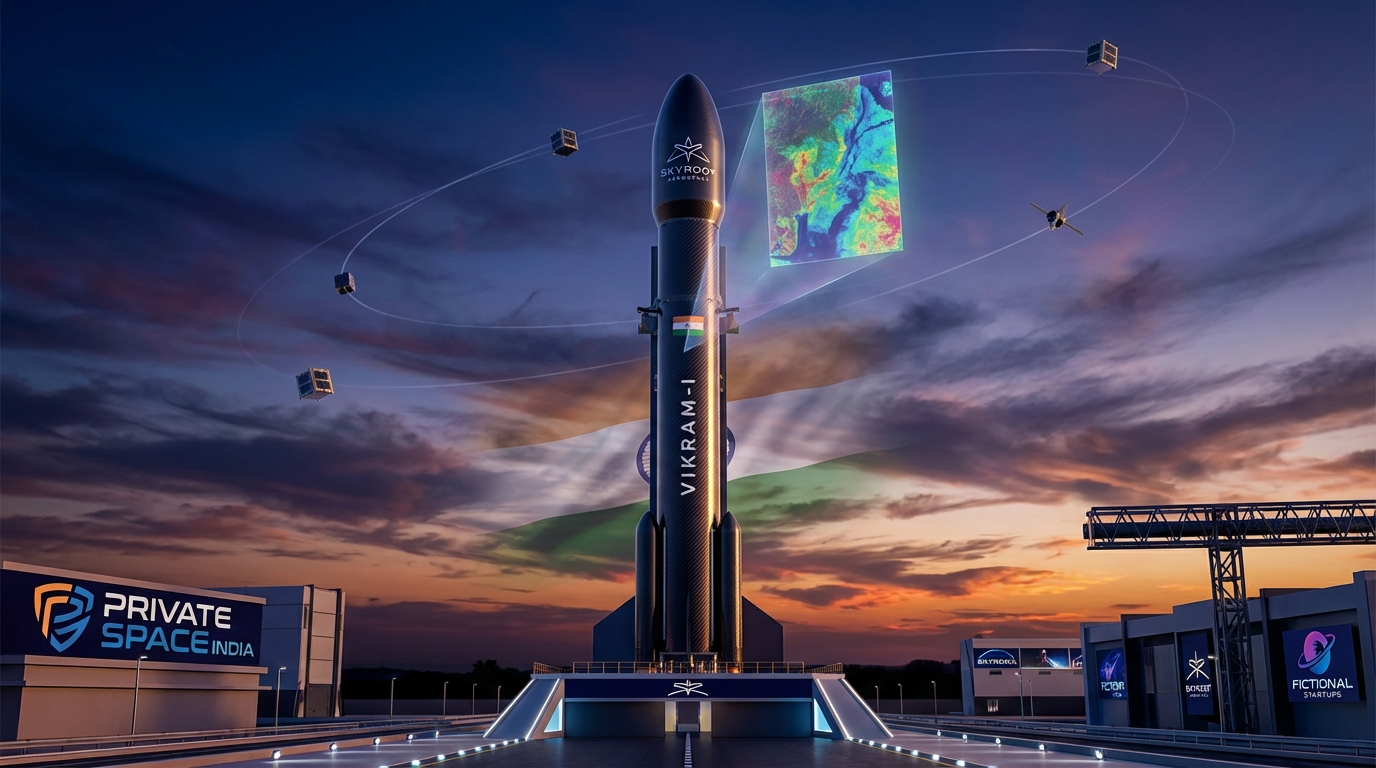 India space economy Skyroot Agnikul Pixxel startups Vikram-I