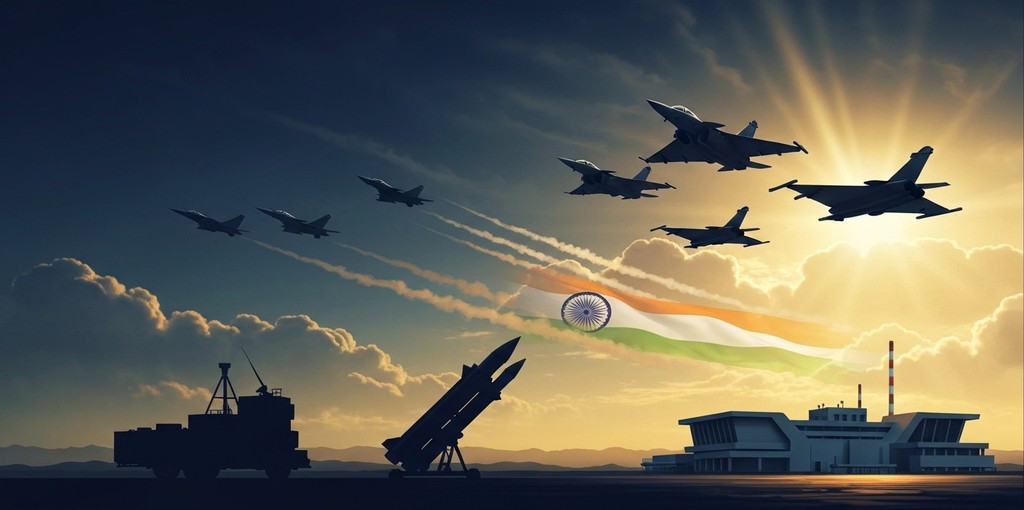 Indian military aircraft and missile defence systems symbolising the massive DAC procurement clearance