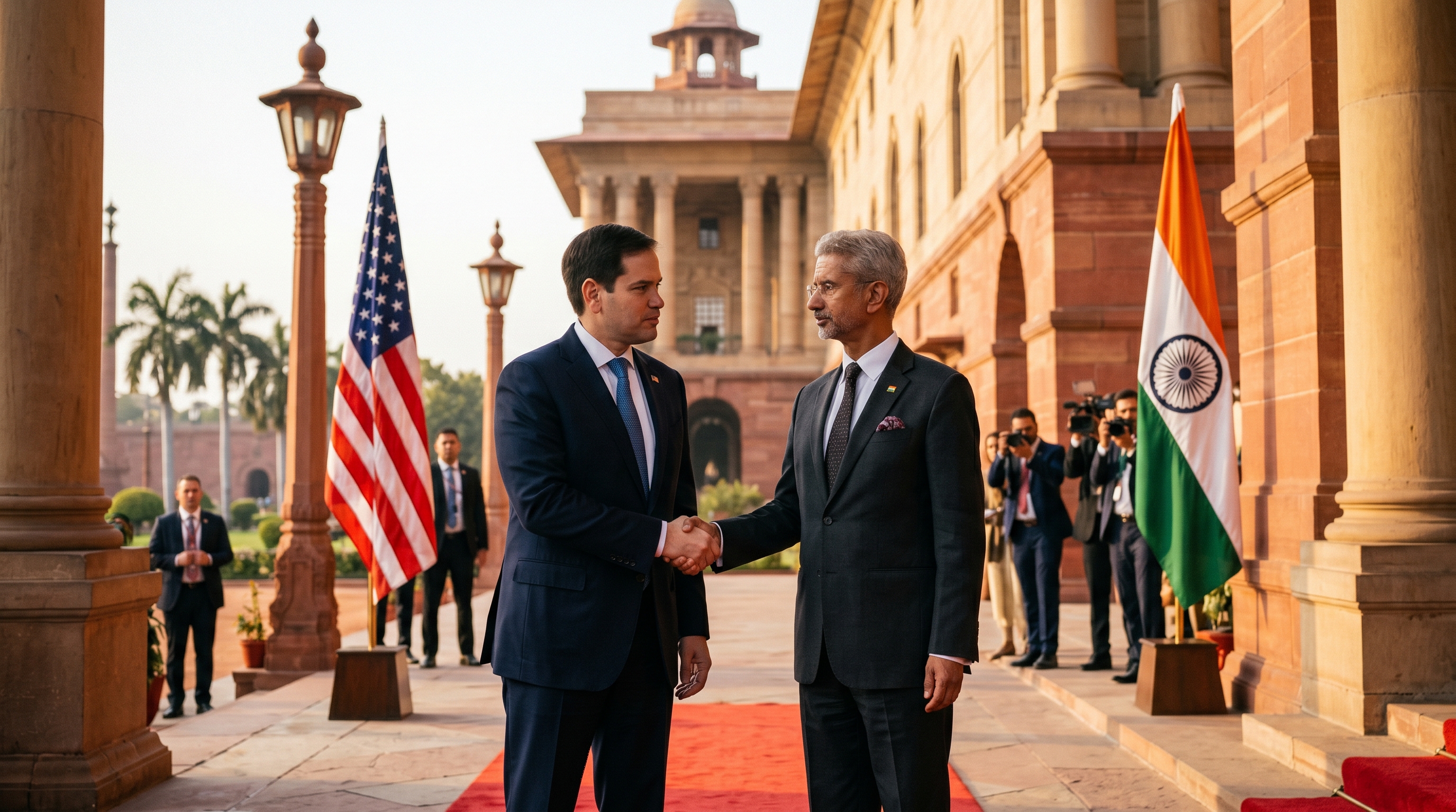 US Secretary of State Marco Rubio and External Affairs Minister S. Jaishankar at their joint press availability in New Delhi, May 24, 2026
